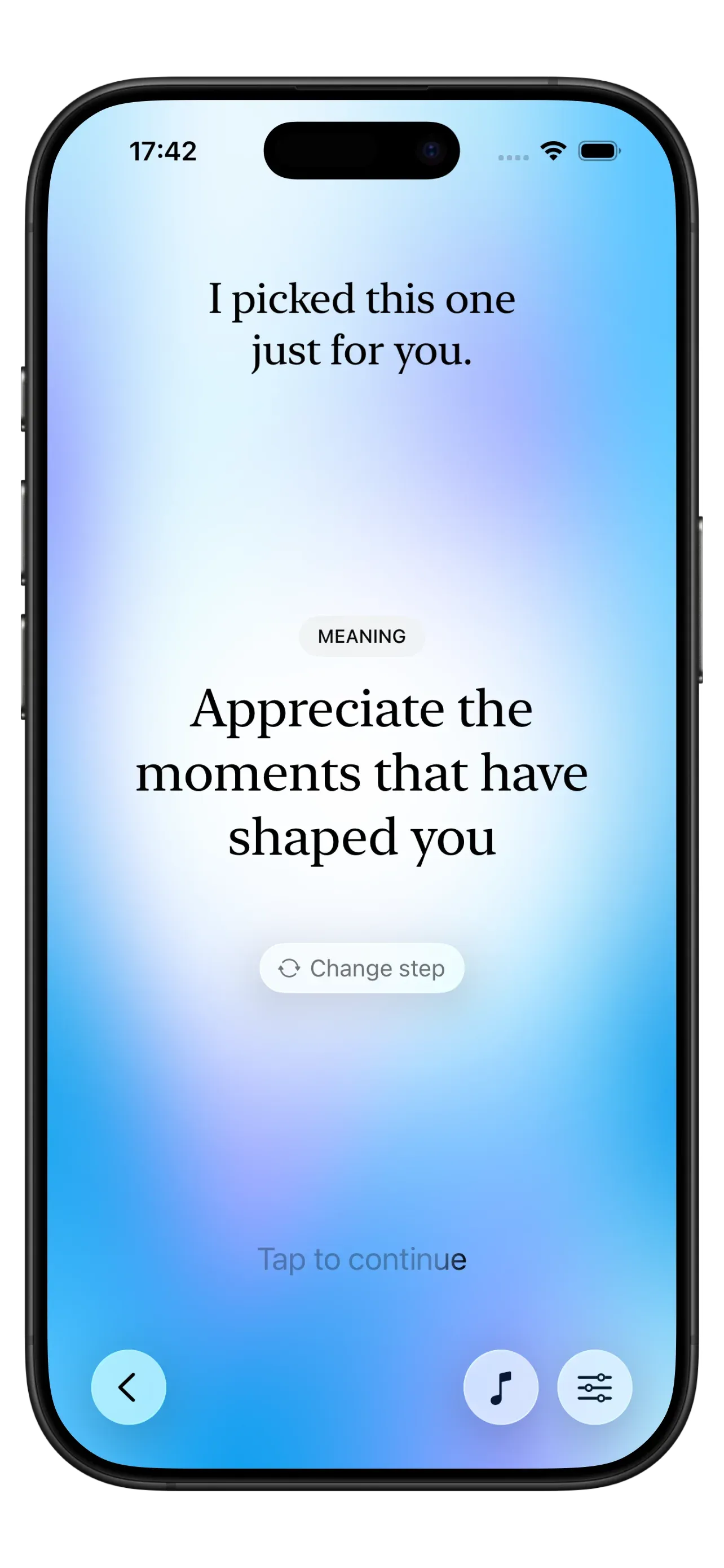 Yizo showing today's suggested step